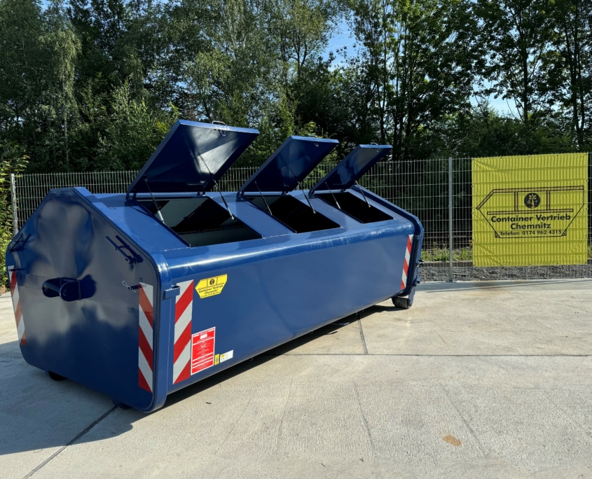Hausmüll- und Gewerbeabfall-Container mit 6 Deckeln