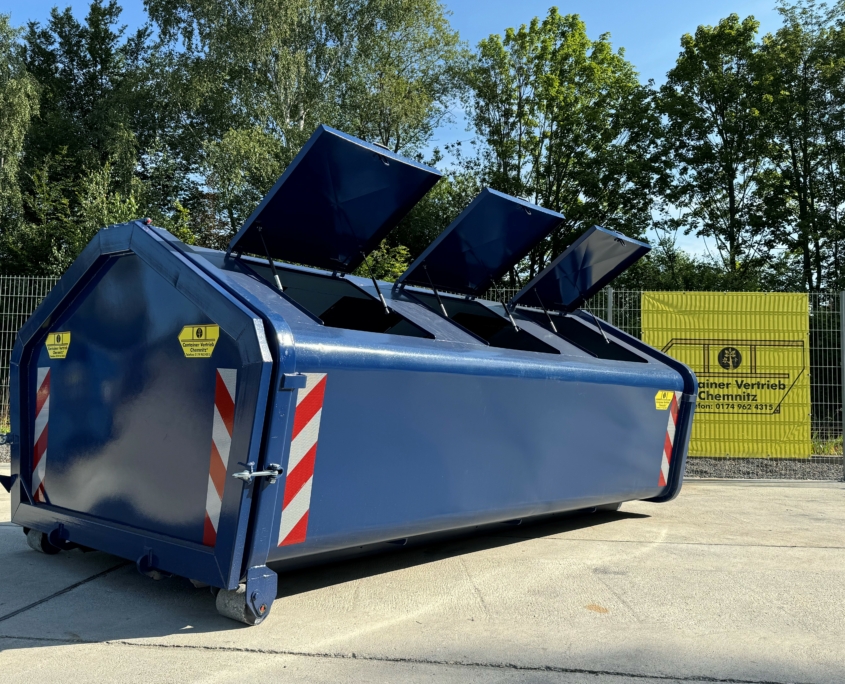 Hausmüll- und Gewerbeabfall-Container mit 6 Deckeln