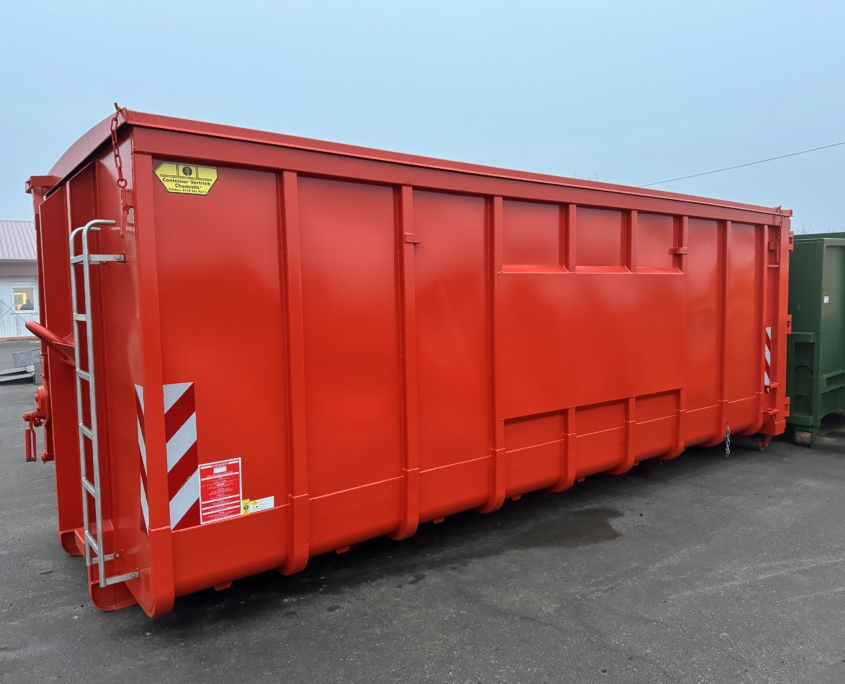 Abroll-Container mit Stahldeckel, Abrollmulde gedeckelt