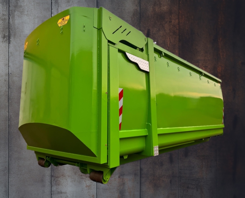 Abroll-Container, Silage-Container, Volumenheckklappe, Spantenfrei, hydraulische Klappe