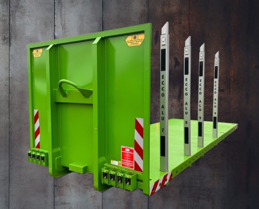 Plattform Holz, Ecco Alu, Exte, Holztransport, Plattform für Rundholztransporte , Steckrungen