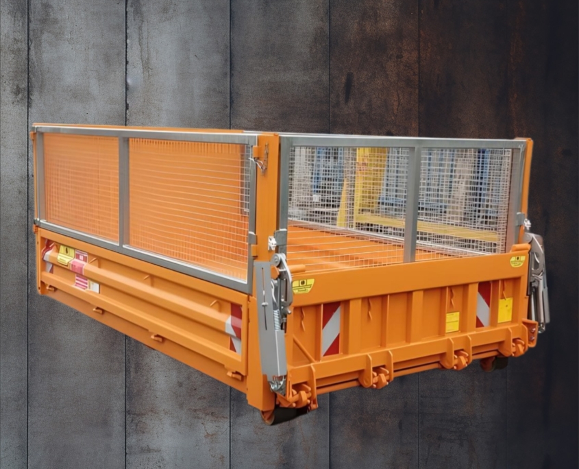 City-Abroll-Container, City-Pritsche, City-Bordwand-Container mit Laubgitteraufsatz, City-Mulde