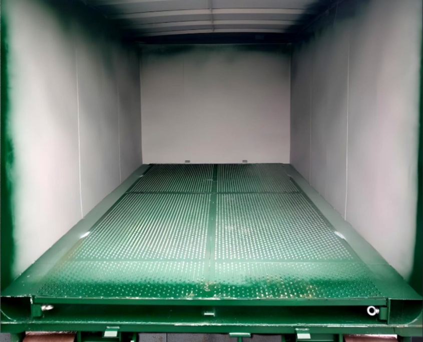 Trocknungs-Container mit Stahldeckel, Abroll-Container, Abrollmulde zur Trocknung von Getreide und Holz