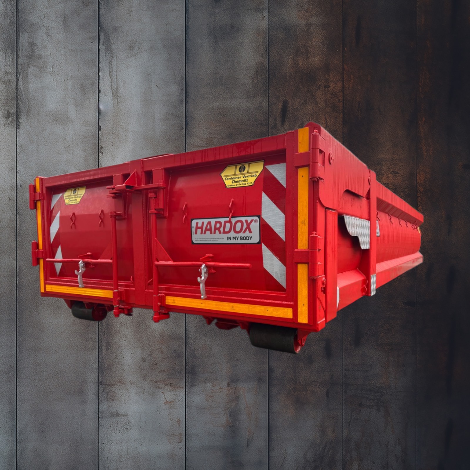 Abrollcontainer Hardox Hydraulische Heckklappe RSM Galabaucontainer 