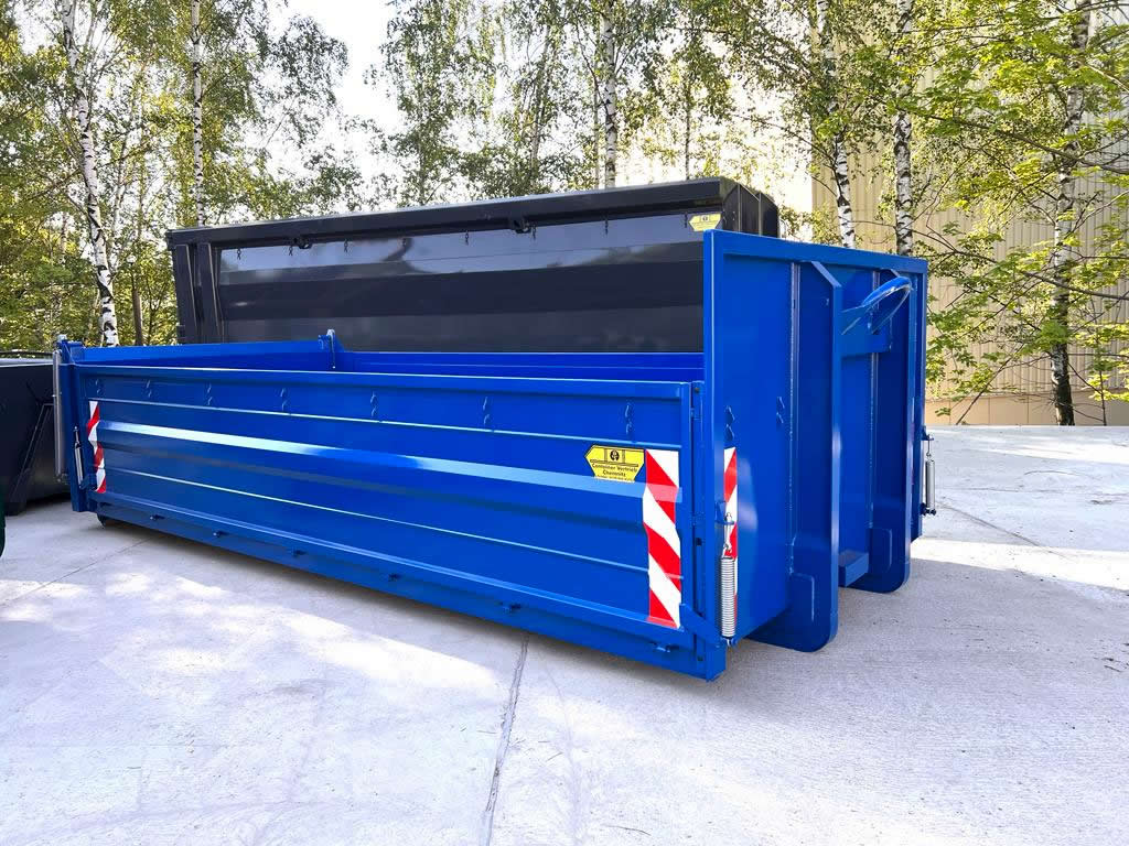 Abrollcontainer Pritsche Stahlkippaufbau Pendelklappe überfahrbar Bordwandcontainer