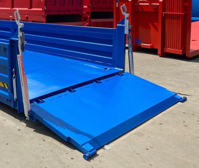 Abrollcontainer Pritsche Stahlkippaufbau Pendelklappe überfahrbar Bordwandcontainer