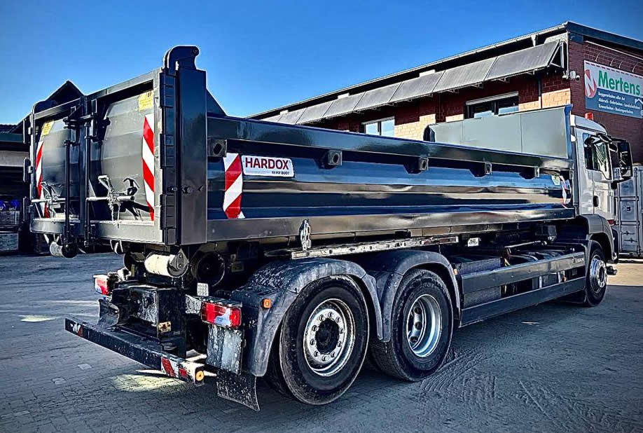 Abrollcontainer Hardox Hydraulische Heckklappe RSM Galabaucontainer  französische Klappe