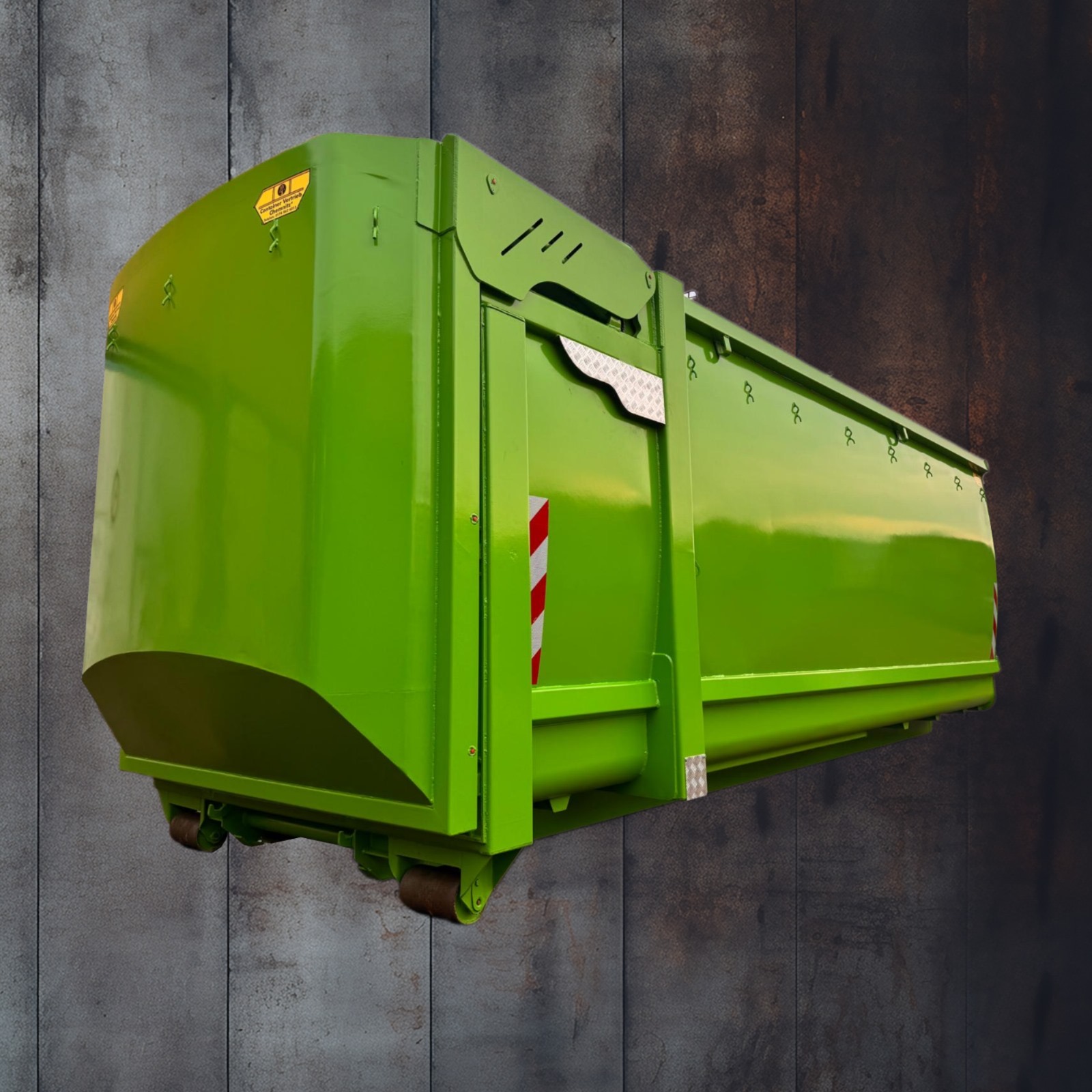 Abrollcontainer hydraulische Heckklappe spantenlos spantenfrei Pronar metaltech Silagecontainer Agrarcontainer 