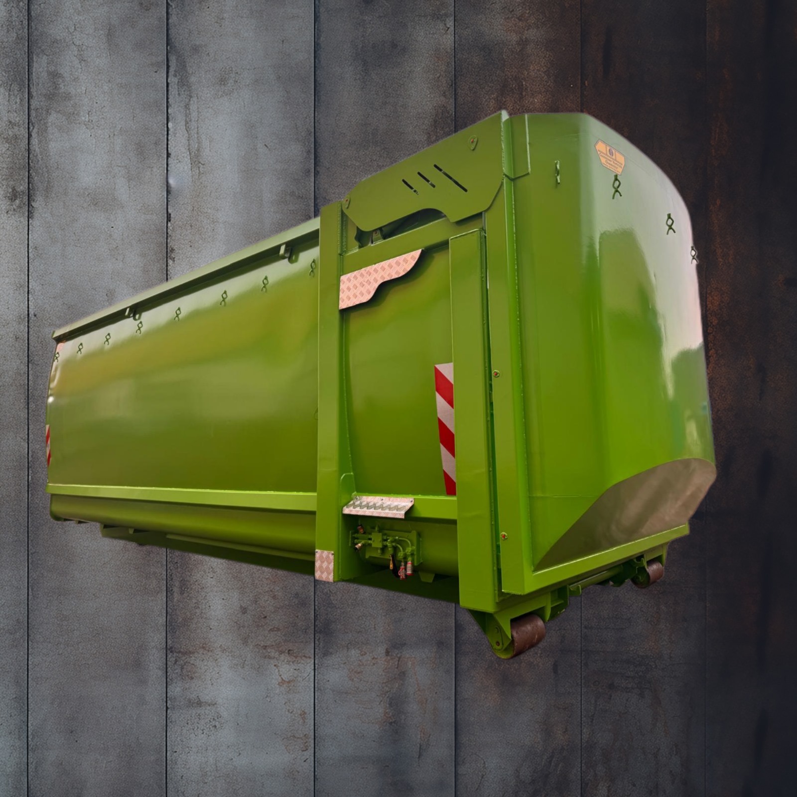 Abrollcontainer hydraulische Heckklappe spantenlos spantenfrei Pronar metaltech Silagecontainer Agrarcontainer 