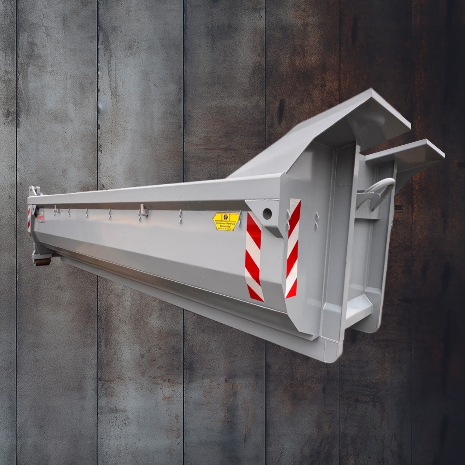 Abrollcontainer Halfpipe Hardox Hydraulische Heckklappe Decker-Containerbau RSM Erdbaucontainer Knipfer