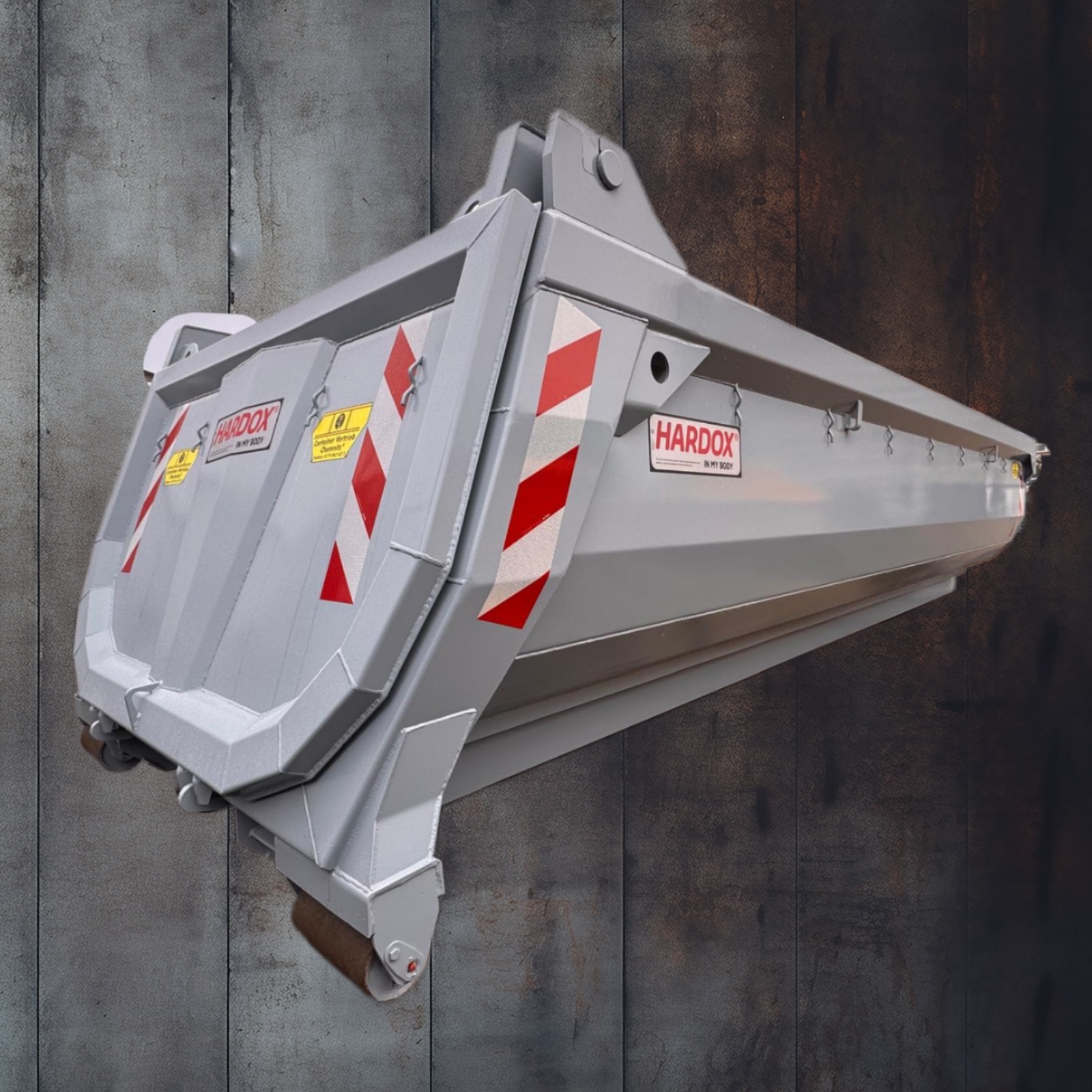 Abrollcontainer Halfpipe Hardox Hydraulische Heckklappe Decker-Containerbau RSM Erdbaucontainer Knipfer