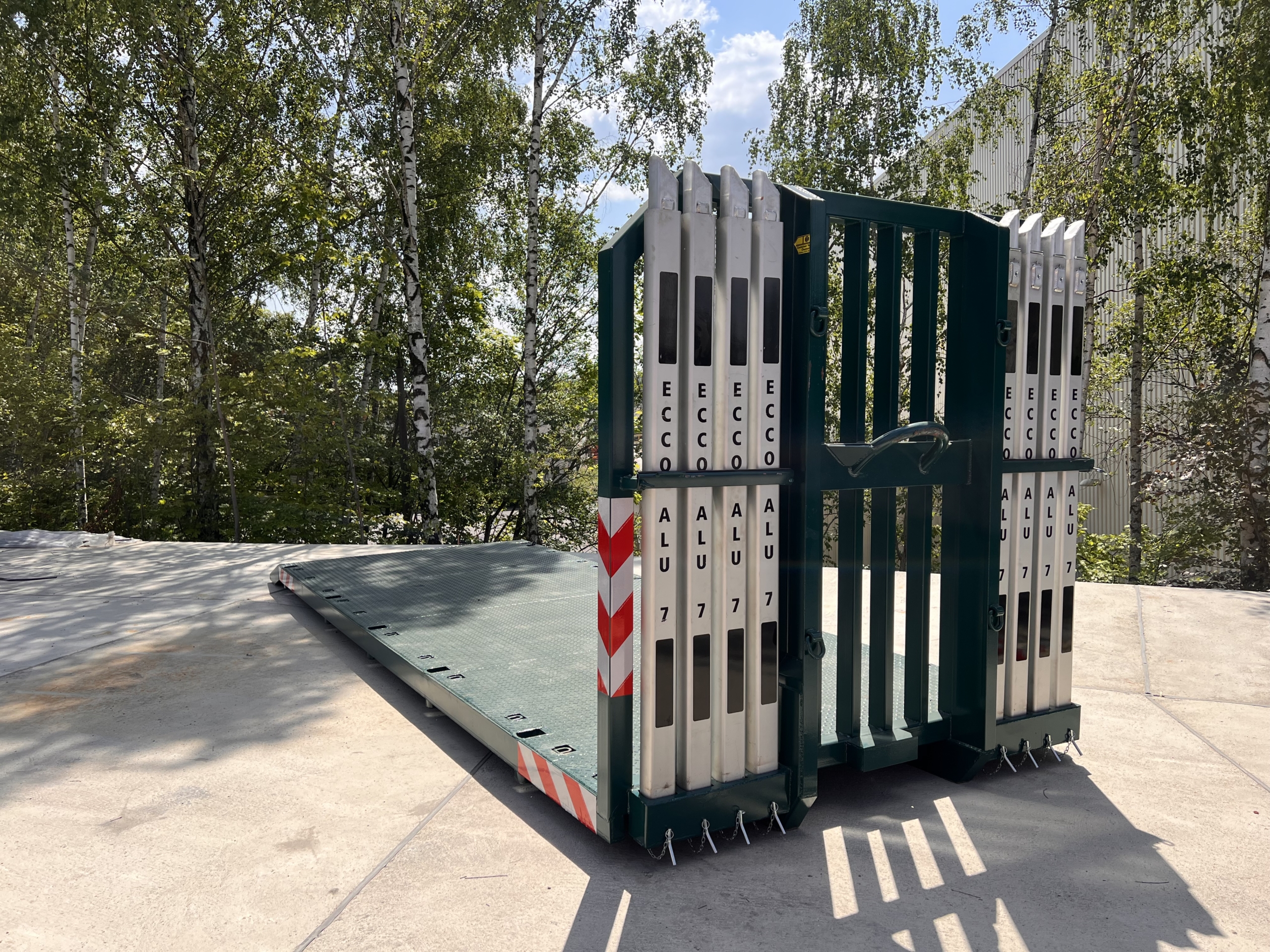 Abrollcontainer Ecco Alu Exte Steckrungen Holztransport JW-Tech