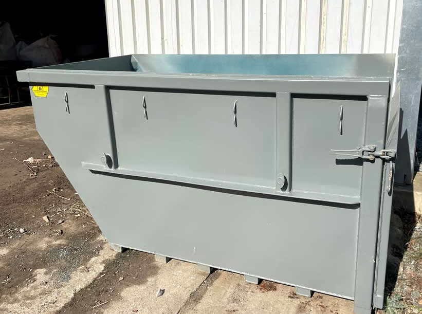 Absetzmulde Absetzcontainer Ladeklappe Stahldeckel Duraflex 
Mini Container Rollplane 