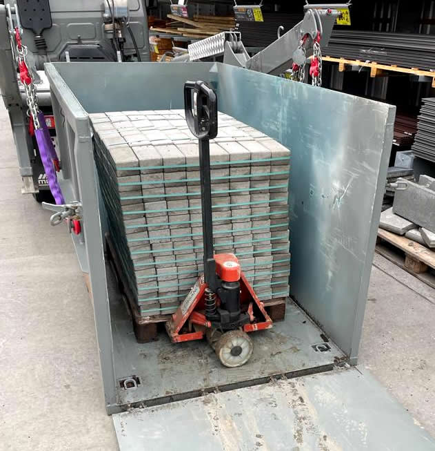 Absetzmulde Absetzcontainer Ladeklappe Stahldeckel Duraflex 
Mini Container Rollplane 