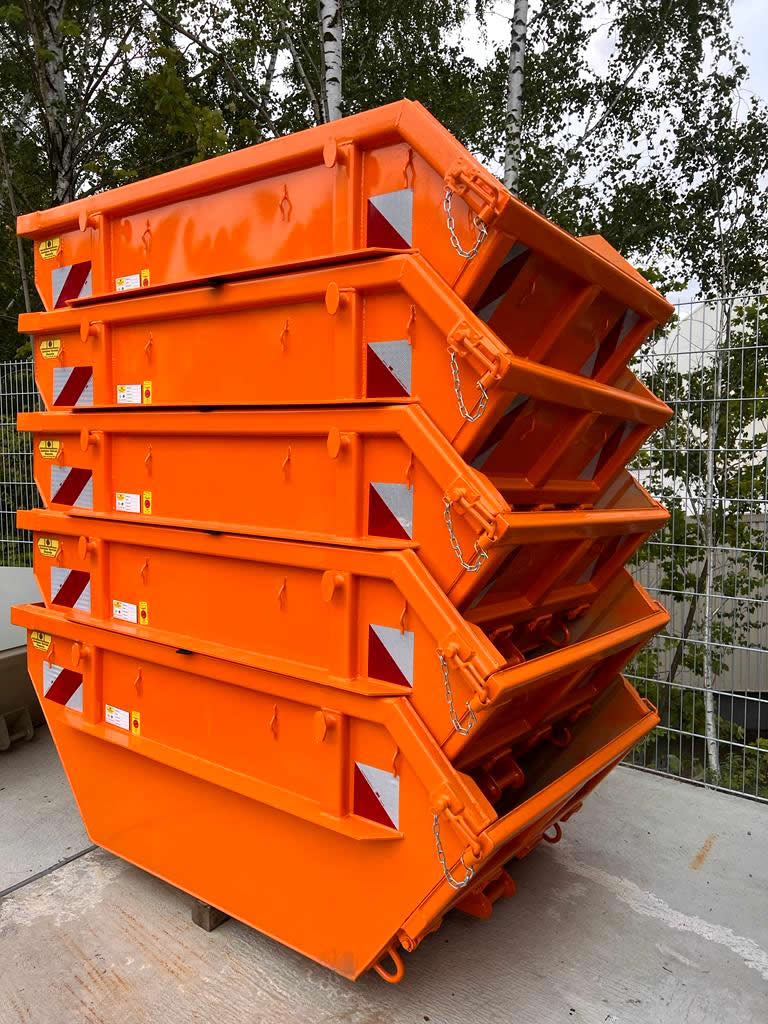 Absetzmulde Absetzcontainer Ladeklappe Stahldeckel Duraflex 
Mini Container Rollplane 