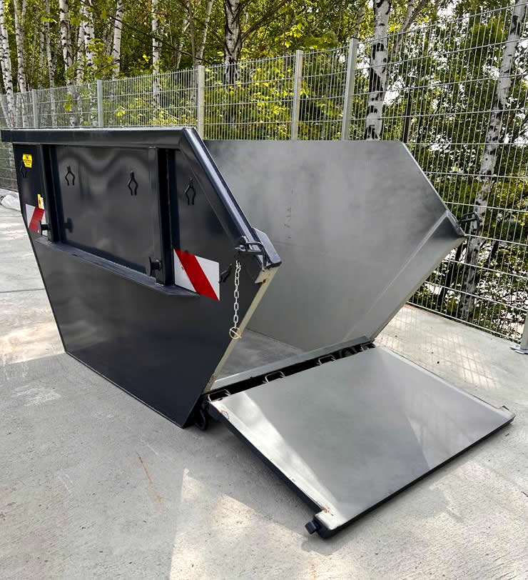 Absetzmulde Absetzcontainer Ladeklappe Stahldeckel Duraflex 
Mini Container Rollplane 