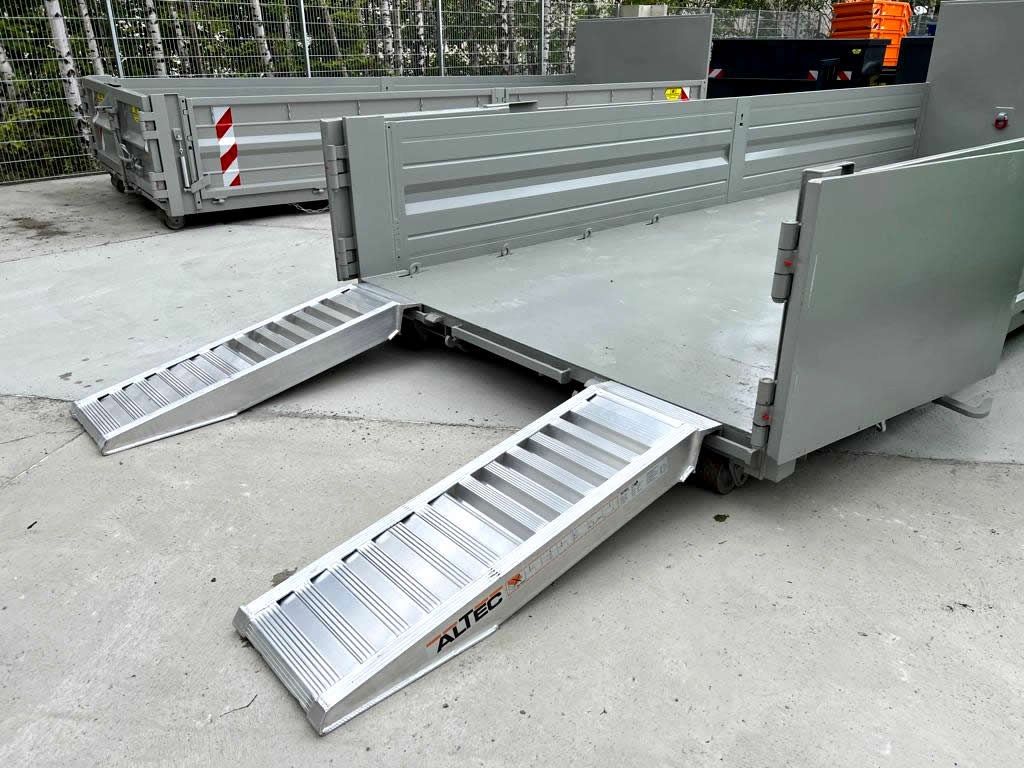 Abrollcontainer Pritsche Stahlkippaufbau Aluminium Rampen Bordwandcontainer