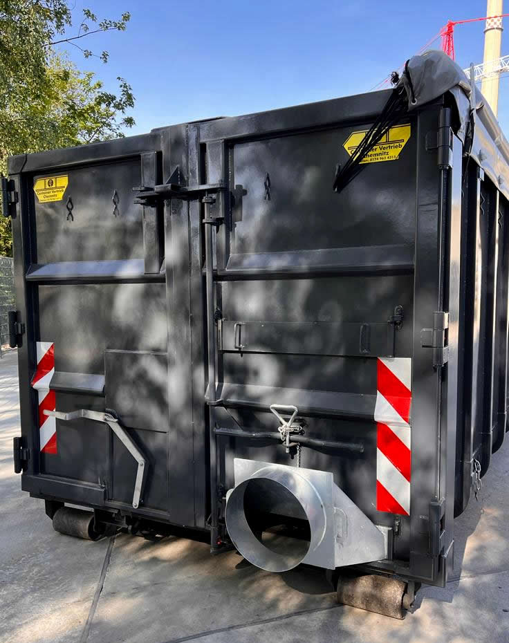 Abrollcontainer Trocknungscontainer Schlitzbrückenblech Pronar Holz und Getreide