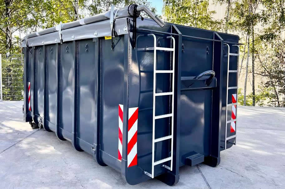 Abrollcontainer Trocknungscontainer Schlitzbrückenblech Pronar Holz und Getreide