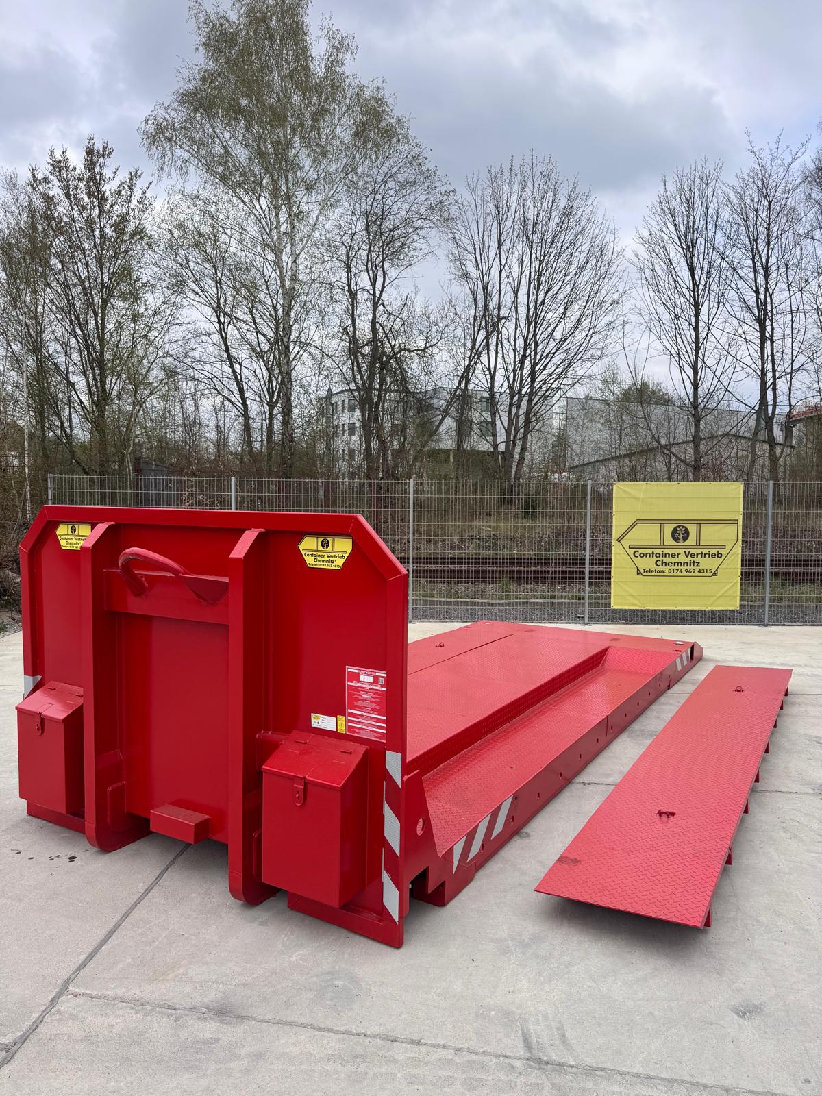 Abrollplattform für Maschinen Tiefbett Baggertransport Abrollcontainer Feuerwehr Seecontainer 