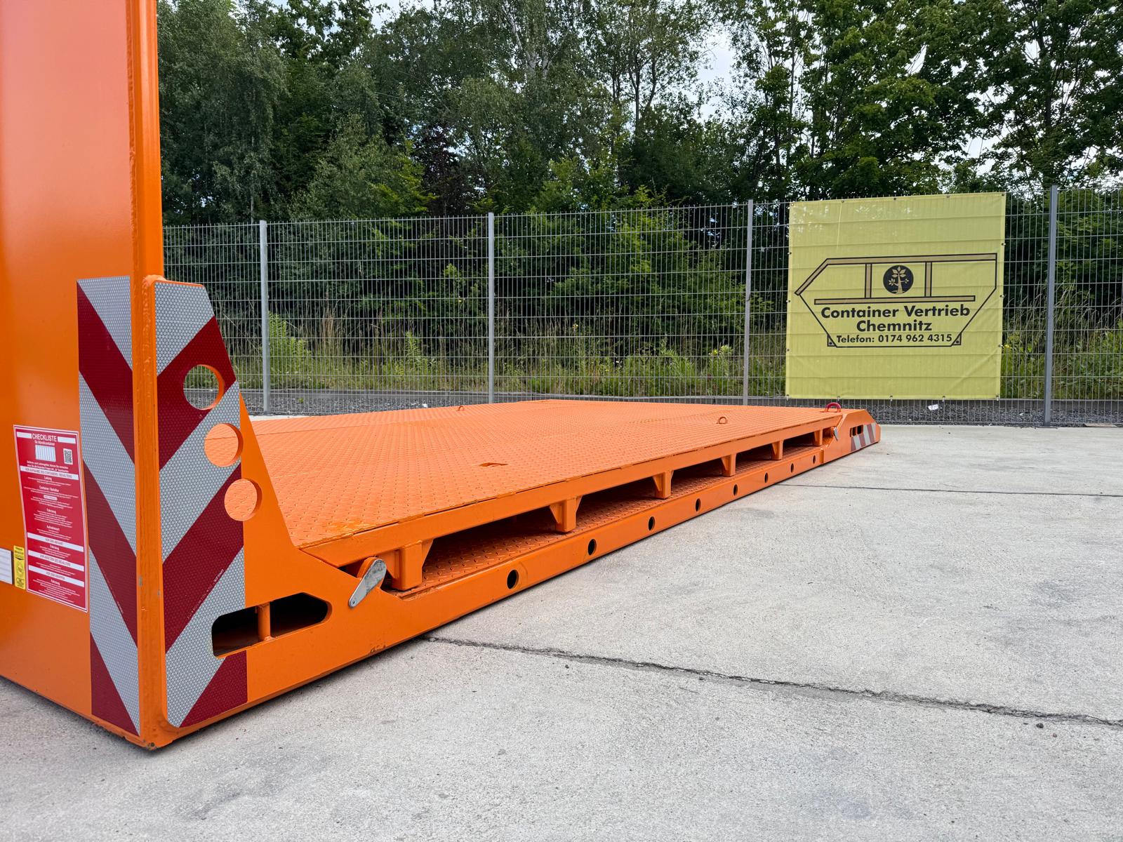 Abrollplattform für Maschinen Tiefbett Baggertransport Abrollcontainer