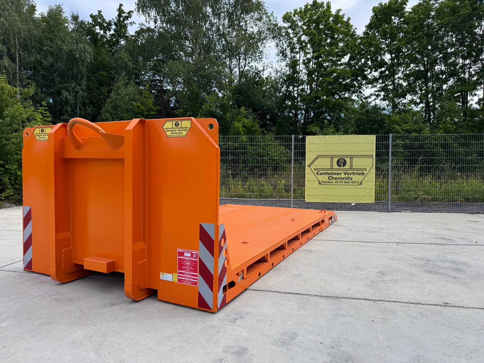 Abrollplattform für Maschinen Tiefbett Baggertransport Abrollcontainer