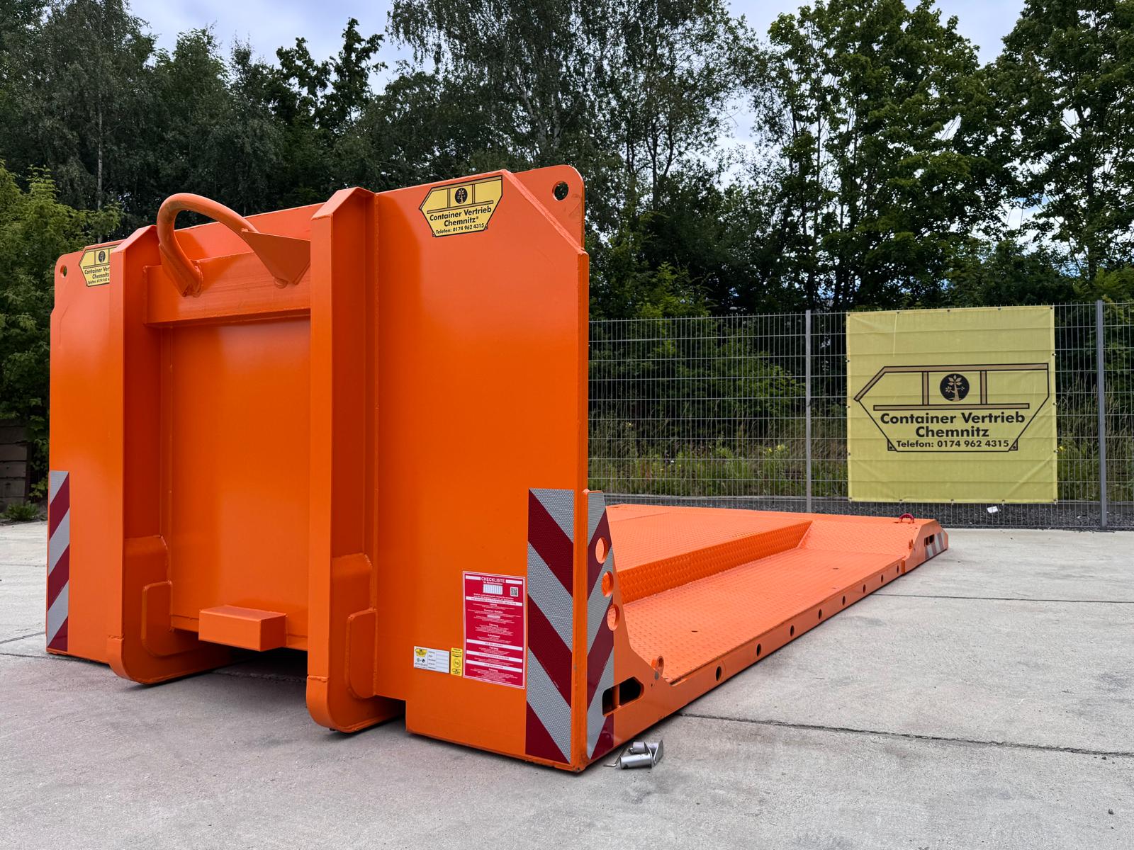 Abrollplattform für Maschinen Tiefbett Baggertransport Abrollcontainer