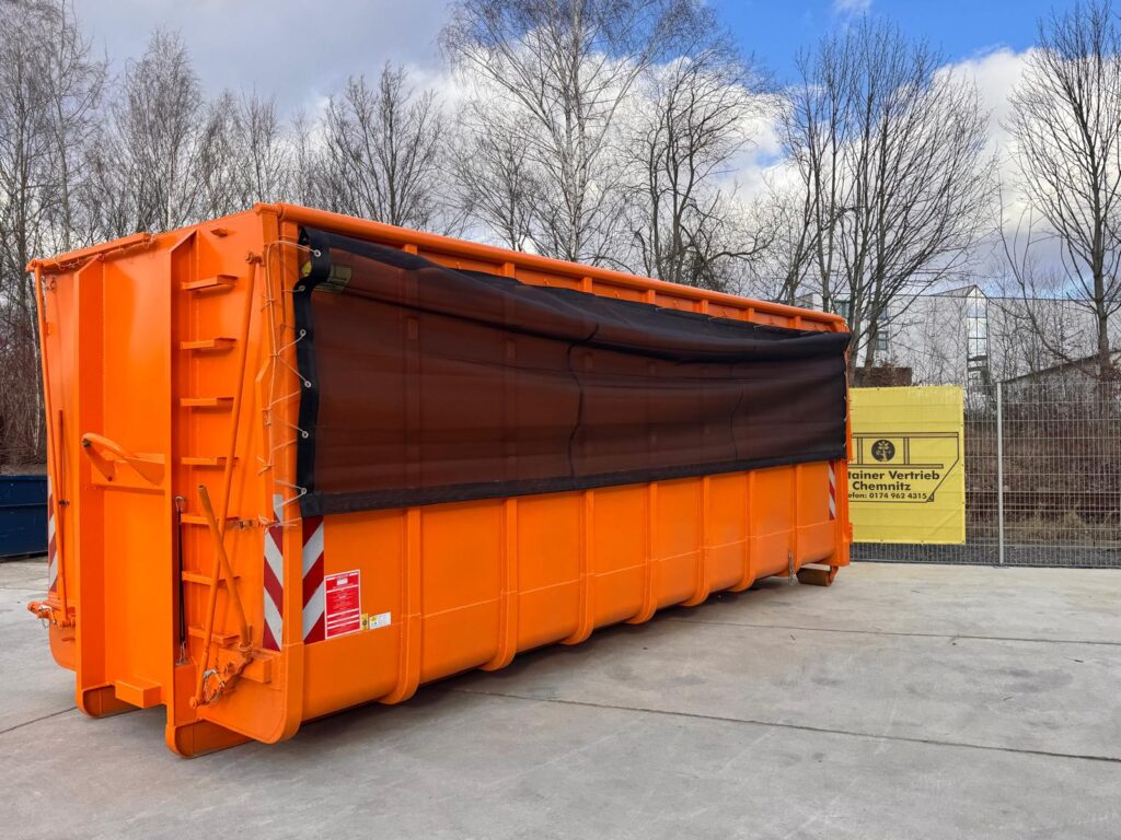 Abrollmulde verstäkt Abrollcontainer 36 40cbm mit speed top ellermannn klappnetz 