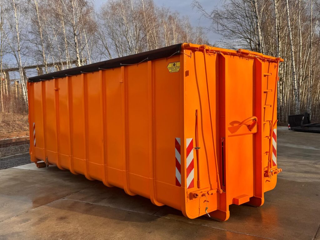 Abrollmulde verstäkt Abrollcontainer 36 40cbm mit speed top ellermannn klappnetz 