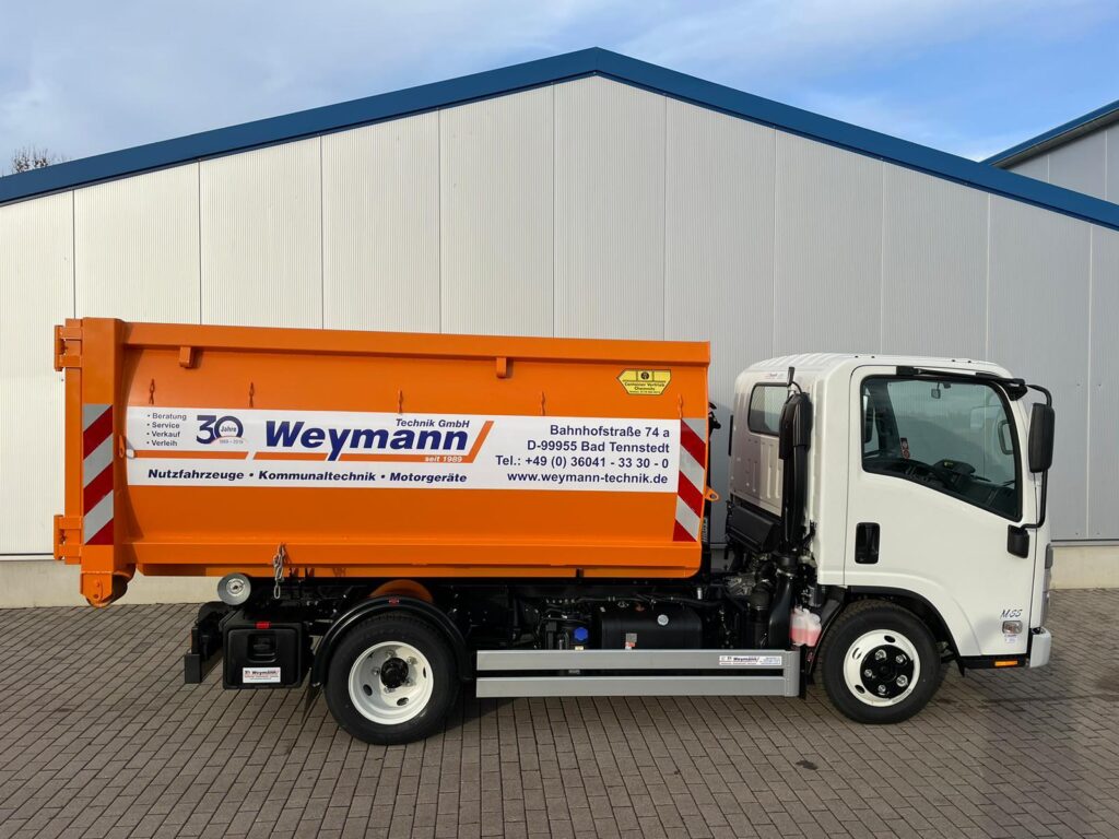 Abrollcontainer City Eco spantenlos spantenfrei Löwe Container A1 Container Weymann